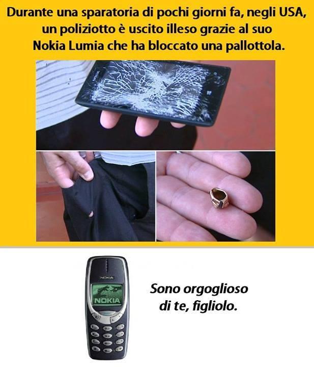 Foto Divertente: Cellulare nokia che salva un uomo durante una sparatoria