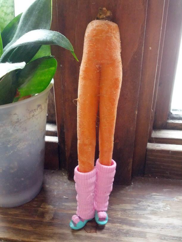 Foto Divertente: Carota con scaldamuscoli e scarpe