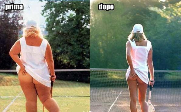 Foto Divertente: Come cambia il fisico tra prima e dopo aver giocato a tennis
