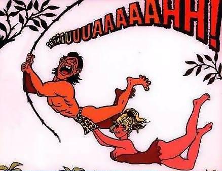 Jane e Tarzan sulla liana