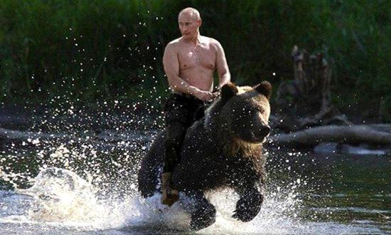 Foto Divertente: Putin che cavalca orso