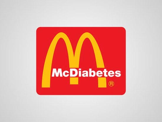 Foto Divertente: Simbolo McDonald's modificato in McDiabetes