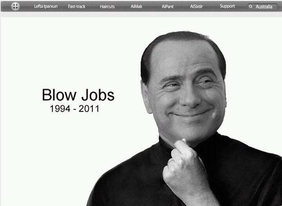 Foto Divertente: Foto Berlusconi con scritto blow jobs 1994-2011