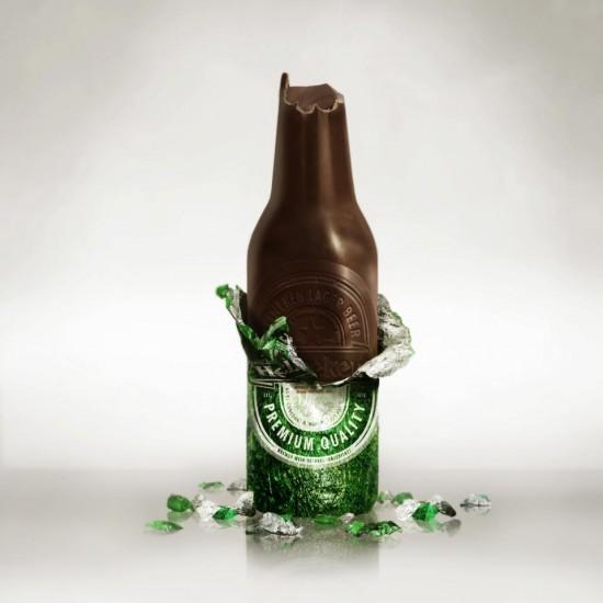 Foto Divertente: Bottiglia Heineken di cioccolato