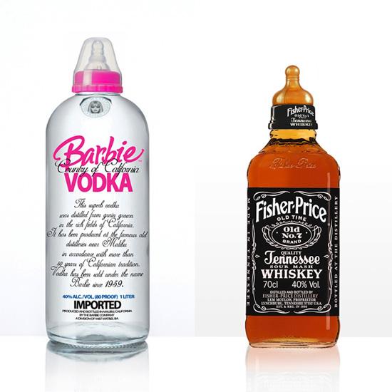 Foto Divertente: Biberon di vodka e wiskey