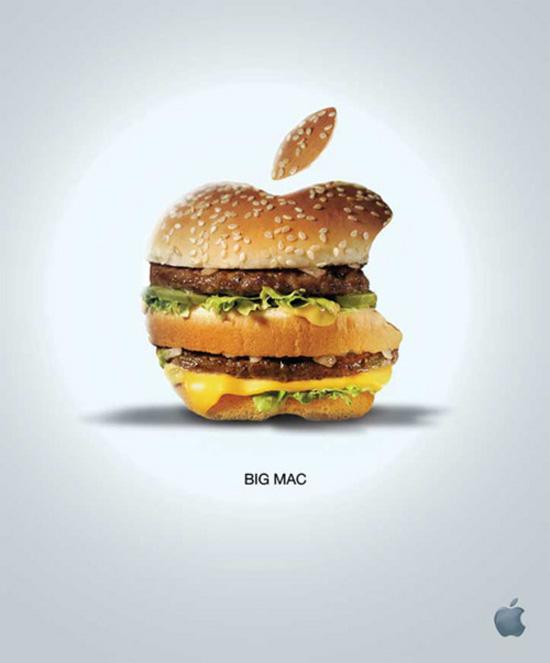 Hamburger a forma di mela della Apple