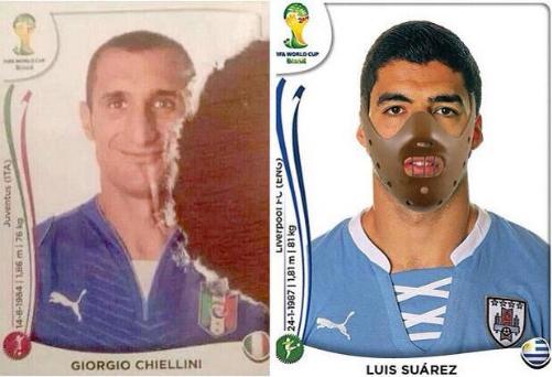 Foto Divertente: Figurina con Chiellini e Suarez versione Hannibal Lecter