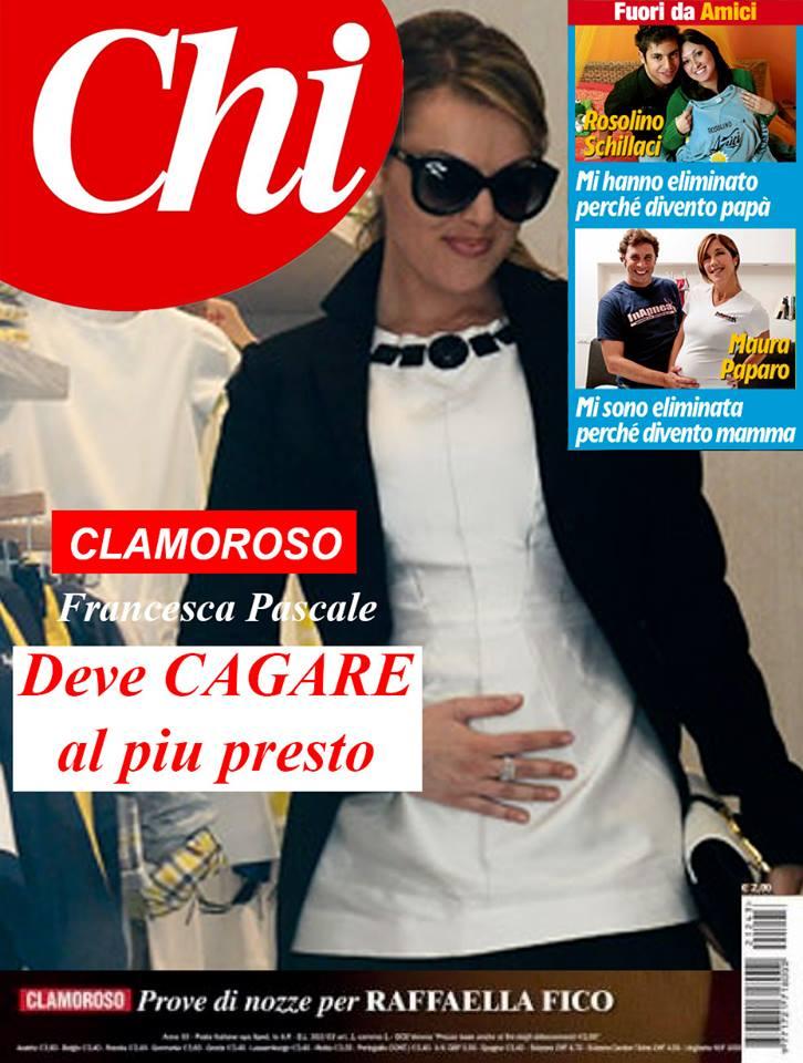 Copertina con Francesca Pascale che si tiene la pancia