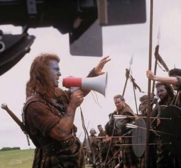 Braveheart con megafono
