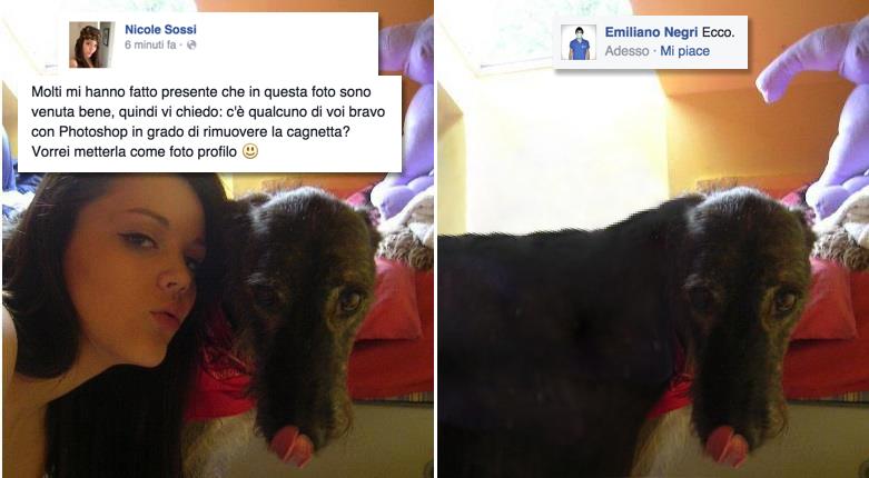 Foto Divertente: Foto di donna con cane da postare su facebook