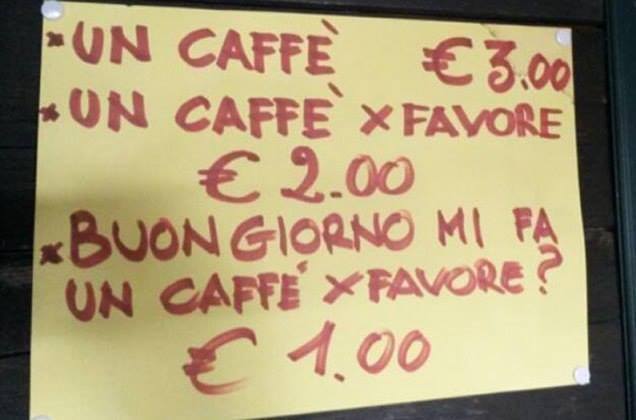 Foto Divertente: La gentilezza nel chiedere un caffè