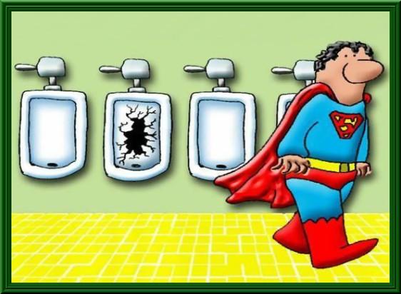 Foto Divertente: Superman che va al bagno