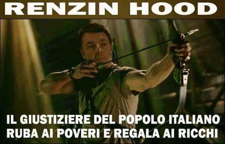 Foto Divertente: Renzi vestito da Robin Hood