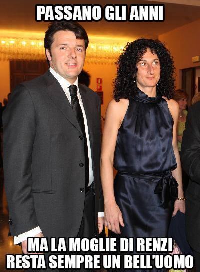 Foto Divertente: Renzi con la moglie che sembra un uomo