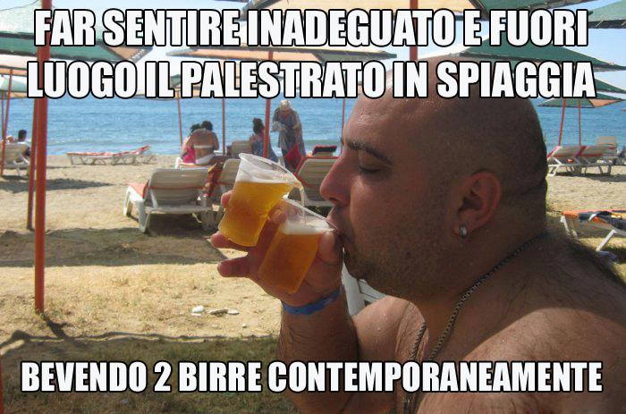 Bere due birre contemporaneamente mentre sei al mare