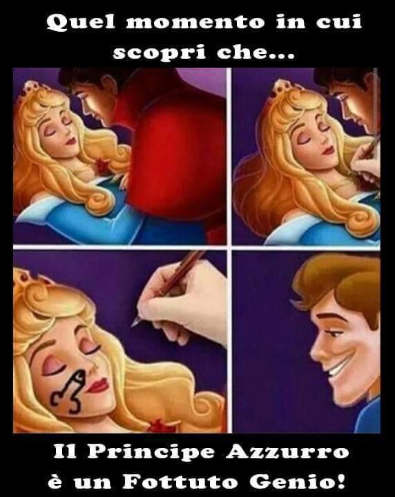 Il principe azzurro che disegna il viso della principessa