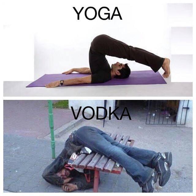 Foto Divertente: Differenza tra fare yoga e bere vodka 