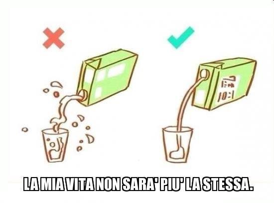 Foto Divertente: Modo giusto e sbagliato per il versare il latte