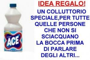 Candeggina ACE utilizzata come colluttorio