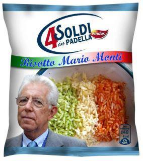 Viso di Monti sulla busta dei findus