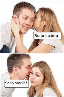 Foto Divertente: Ragazza che annuncia al proprio ragazzo di essere incinta 