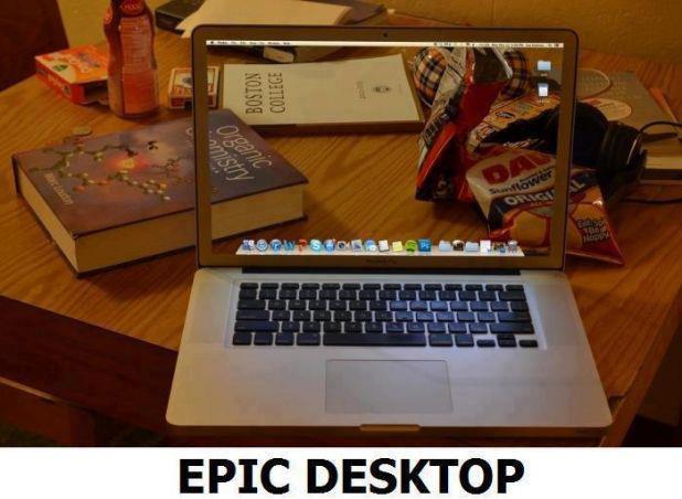 Foto Divertente: Desktop del pc completamente trasparente
