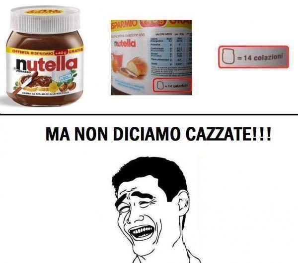 La nutella deve servire per 14 colazioni
