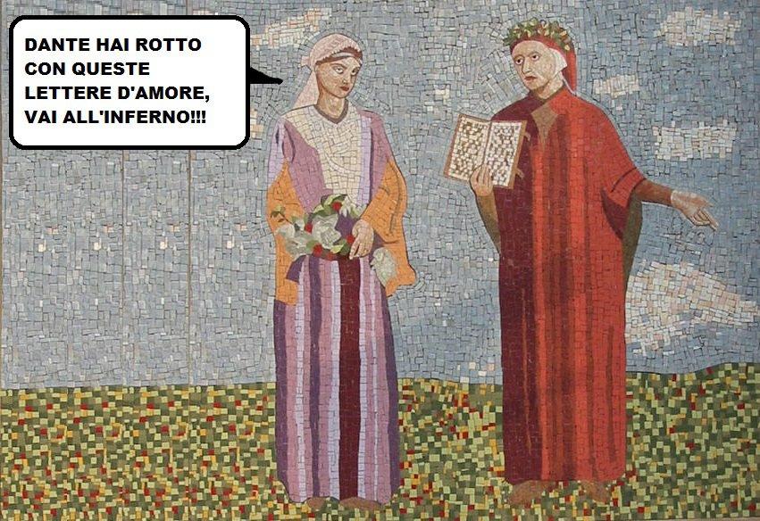 Dante che viene mandato all'inferno