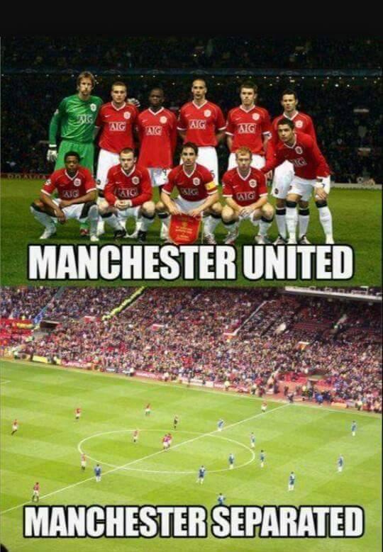 La squadra del Manchester united..unita e divisa