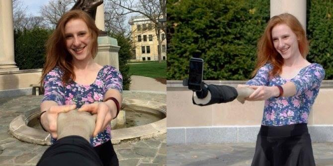 Asta per selfie fatta a forma di mano