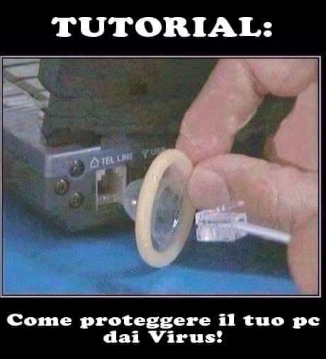 Preservativo per proteggere pc dai virus