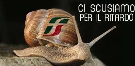 Foto Divertente: Lumaca con il logo delle ferrovie dello stato