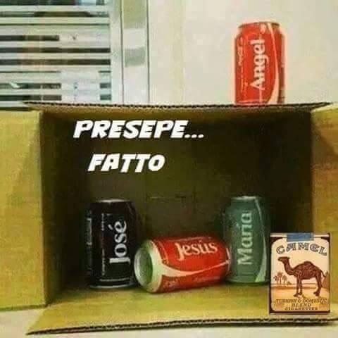 Presepe fatto con le lattine di alcune bibite