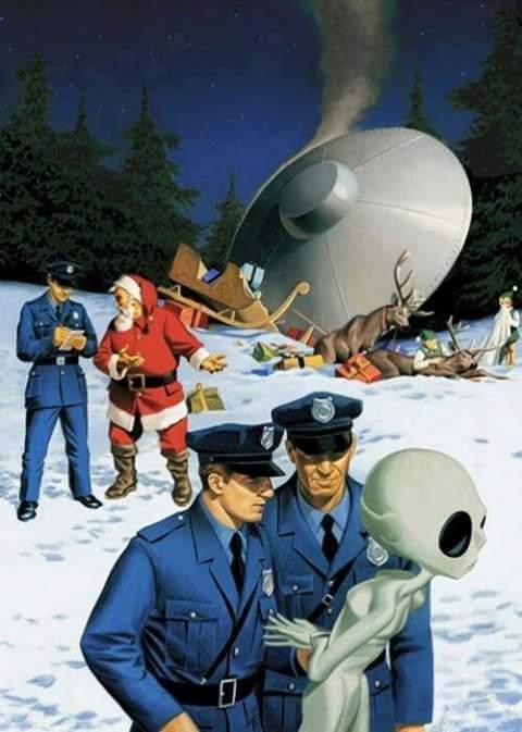 Foto Divertente: Ufo che colpisce la slitta di Babbo Natale
