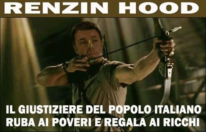 Foto Divertente: Renzi che impersona Robin Hood