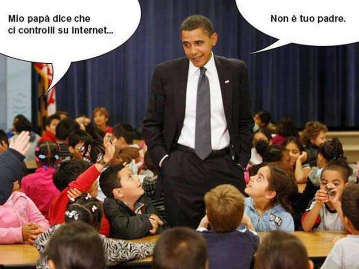 Foto Divertente: Obama che parla a dei bambini sullo spionaggio via internet