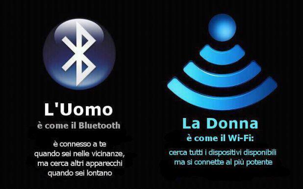 La donna e l'uomo se fossero wi-fi o bluetooth