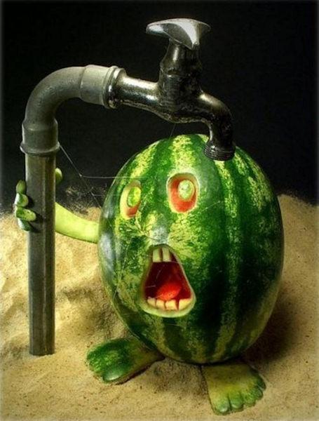 Foto Divertente: Cocomero con disegnato un viso