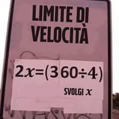 Limite di velocità con incognita x
