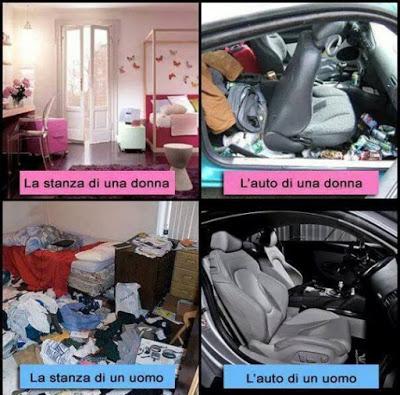 Foto Divertente: Differenza tra una casa e una macchina di un uomo e una donna
