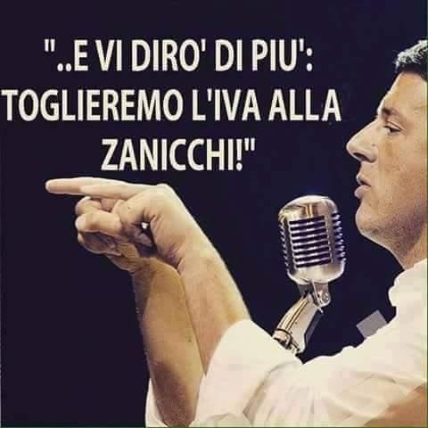 Renzi che toglie l'iva alla Zanicchi