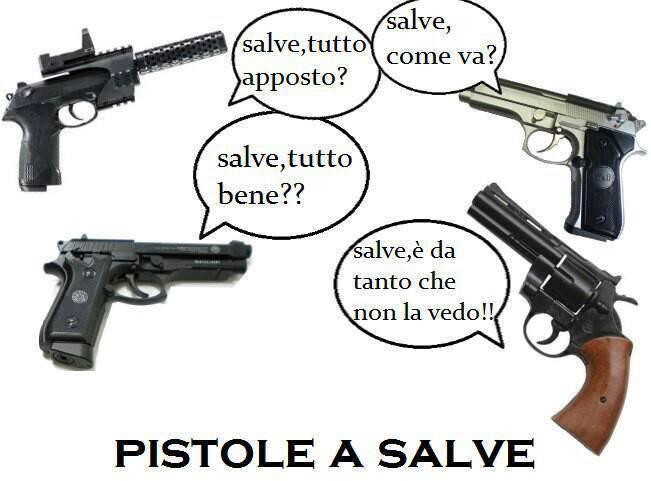 Pistole a salve che si salutano