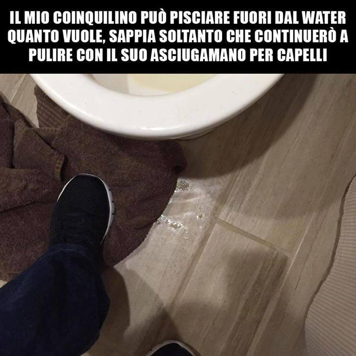 Pulire con asciugamano la pipì fatta fuori dal wc