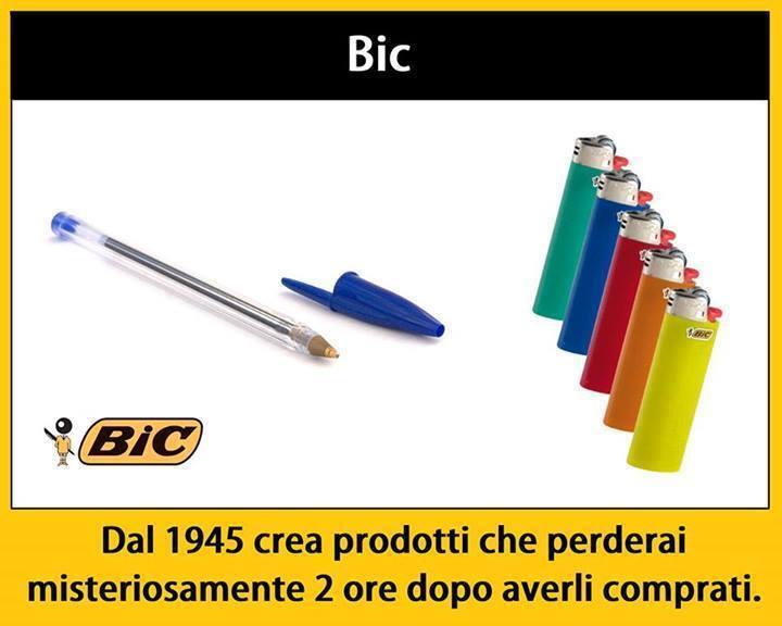 Prodotti Bic che perdi dopo 2 ore