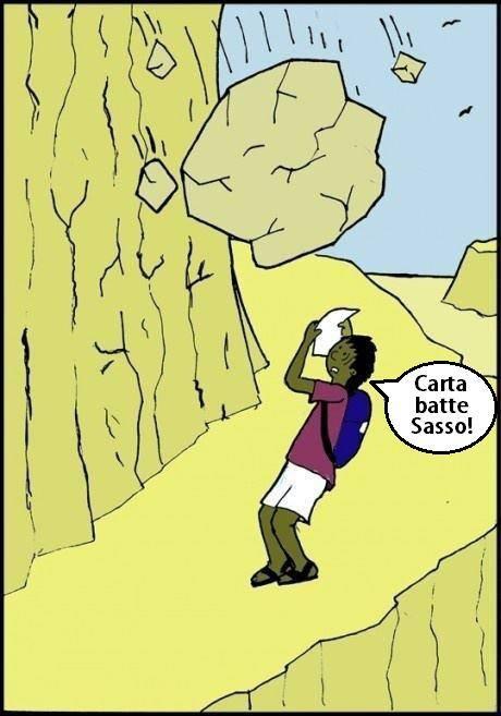 Foto Divertente: Gioco della carta che batte il sasso