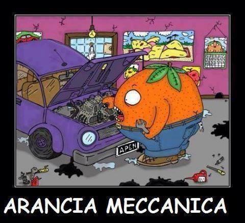 Foto Divertente: Arancia che sistema una macchina
