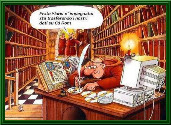 Foto Divertente: Frate che trasferisce i dati sul cd-rom