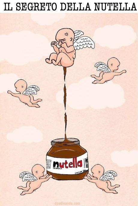 Foto Divertente: Angioletti che riempiono il vasetto della Nutella