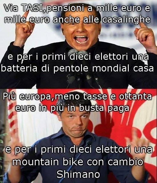 Renzi e Berlusconi in campagna elettorale