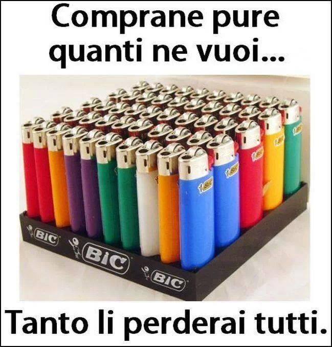Gli accendini bic si perdono sempre
